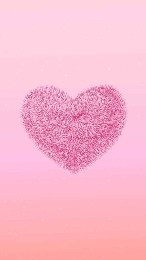 Charming Pink Heart iPhone Wallpaper: Whimsical Pastel Design