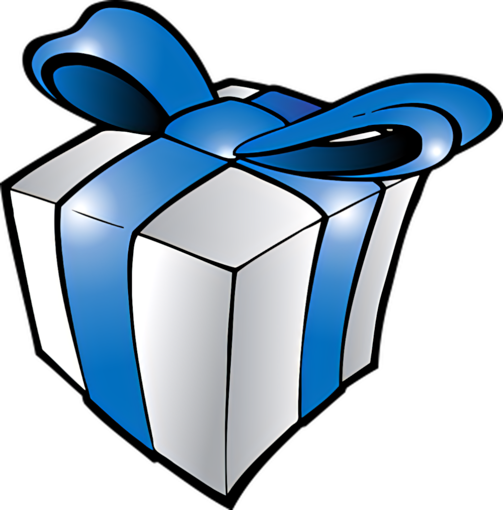 Festive Gift Box Wallpaper with Vibrant Blue Ribbon Background
