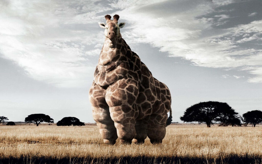 Charming Giraffe Wallpaper: Whimsical Savanna Background Art
