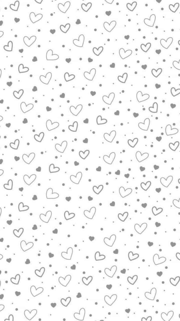 Charming Grayscale Heart and Dot Wallpaper Background Design