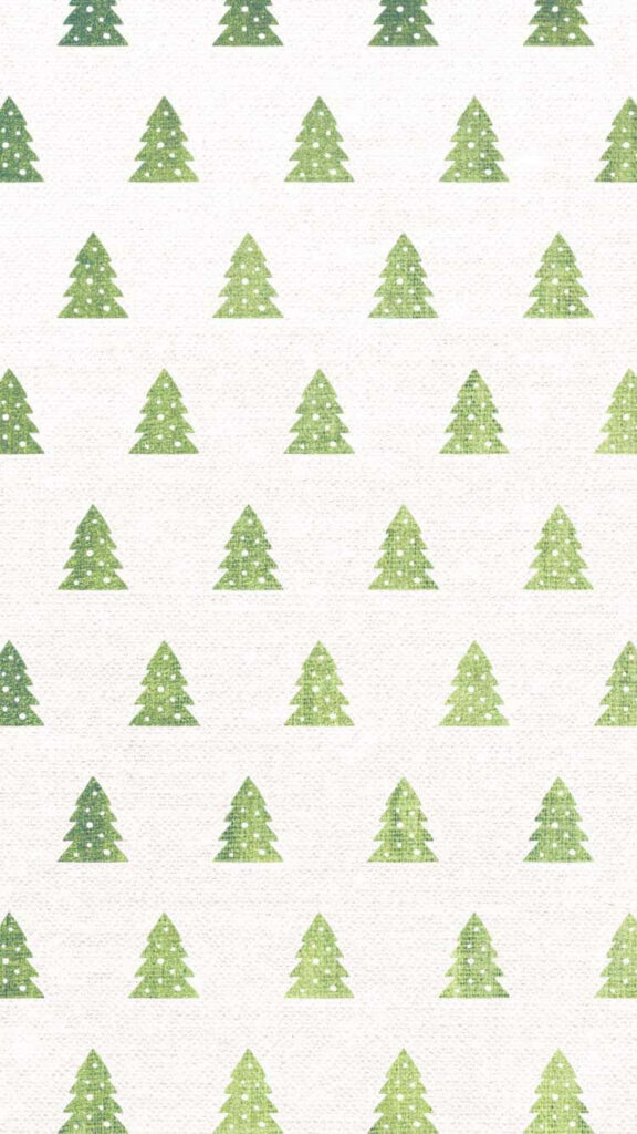 Cheerful Green Christmas Tree Wallpaper for Festive Holiday Decor