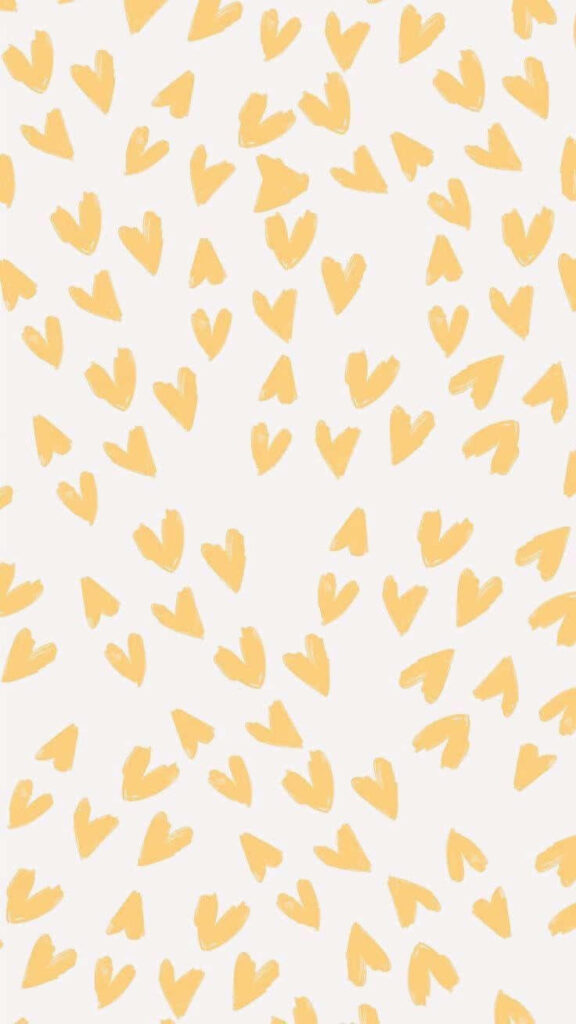 Charming Hand-Drawn Yellow Hearts Wallpaper Background