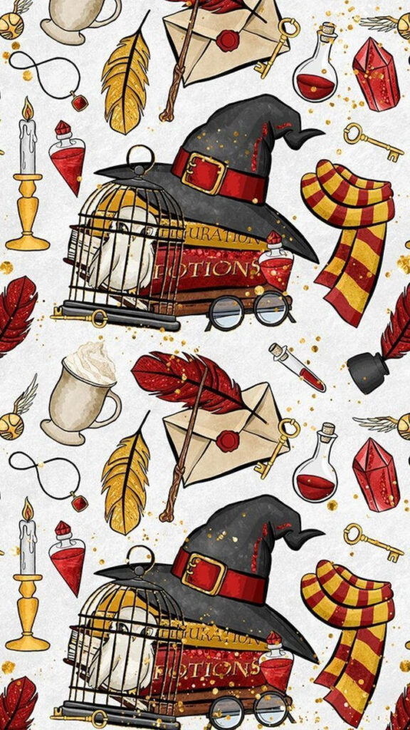 Charming Gryffindor-Inspired Harry Potter Wallpaper for iPhone