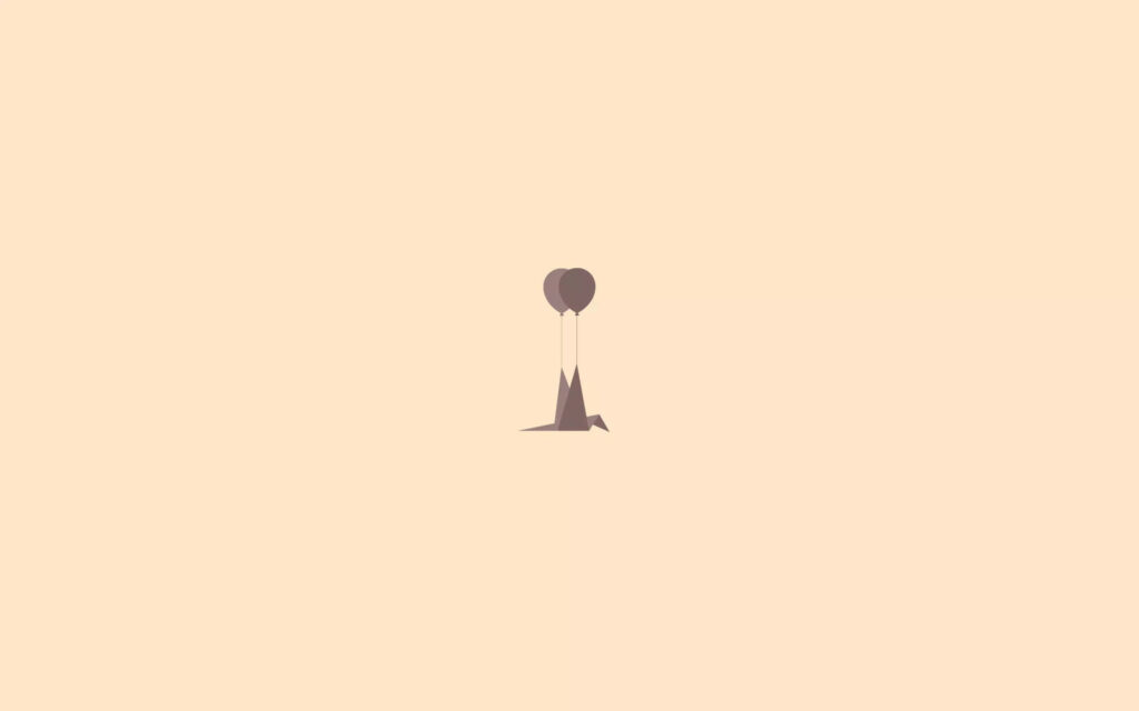 Charming Heart-Shaped Balloon Wallpaper for Minimalist Decor