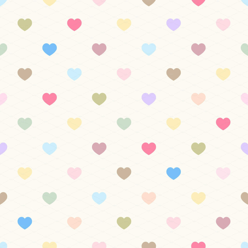 Cheerful Heart-Shaped Polka Dot Wallpaper Background Design