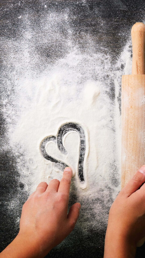 Cozy Heart-Shaped Flour Art iPhone Wallpaper Background
