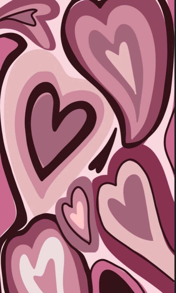 Charming Pink & Purple Heart Wallpaper Background