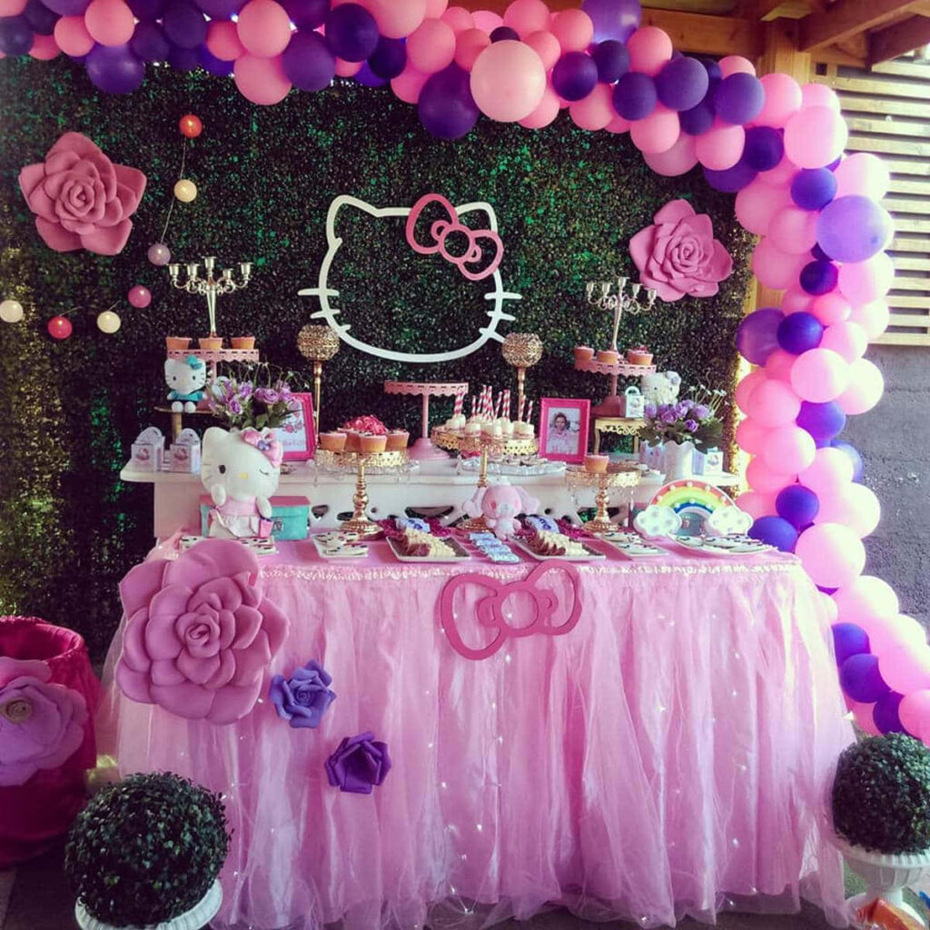 Charming Hello Kitty Birthday Wallpaper with Festive Decor