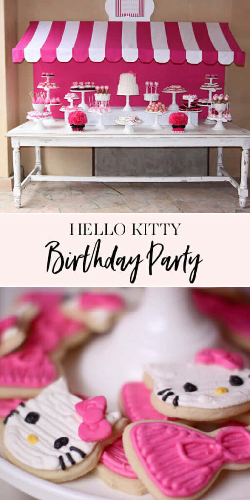Festive Hello Kitty Birthday Party Wallpaper: Colorful Dessert Table