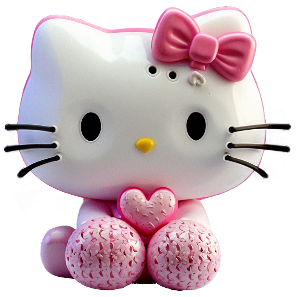 Charming Hello Kitty Wallpaper with Heart & Pink Bow Background
