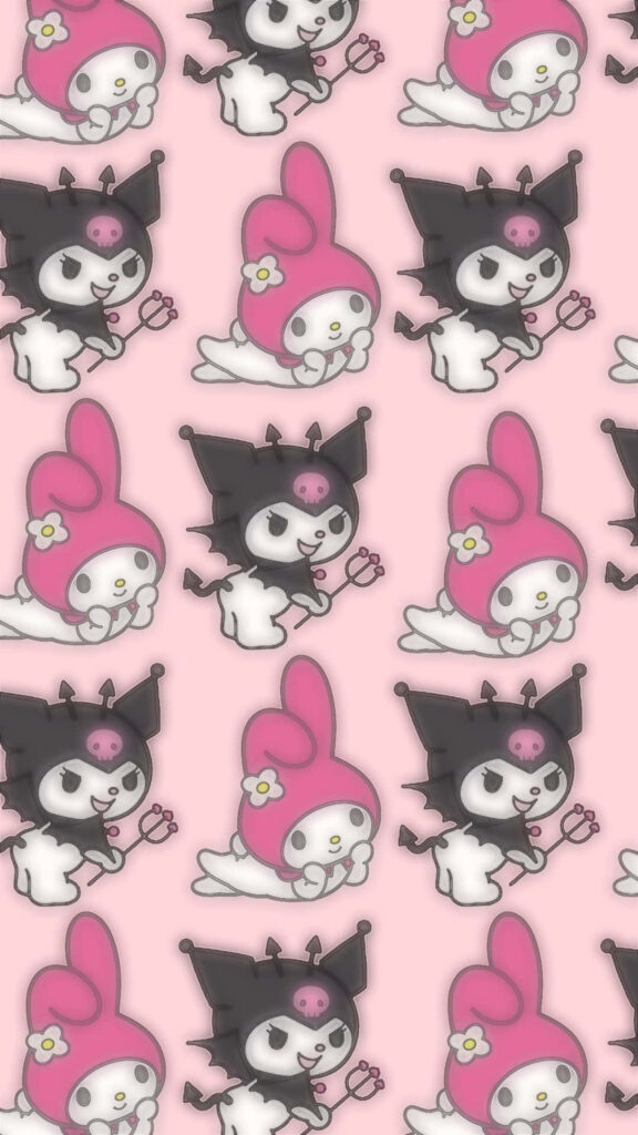 Pastel Cute Character Wallpaper - Adorable Hello Kitty Inspired Design