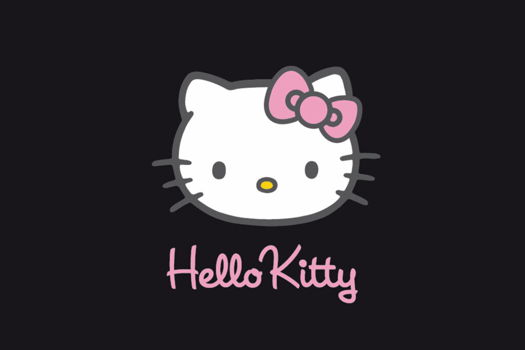 Hello Kitty Wallpaper: Iconic Design on Black Background
