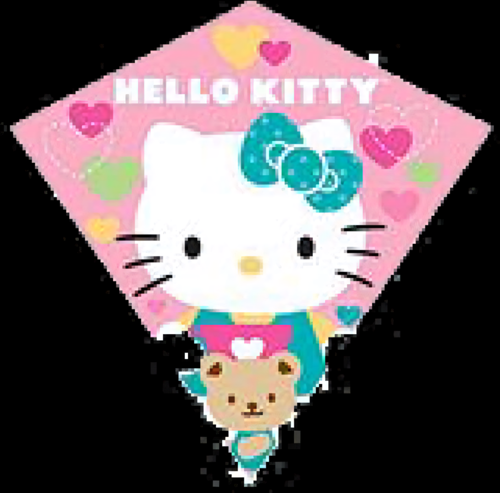 Charming Hello Kitty Wallpaper with Cartoon Character & Teddy Bear