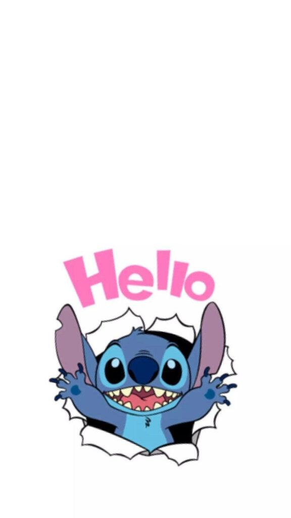 Charming Hello Wallpaper with Cute Character on White Background