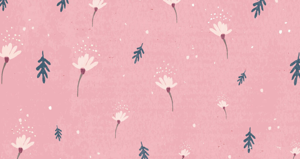 Kawaii Flower Wallpaper: Delightful Pastel Pink Aesthetic