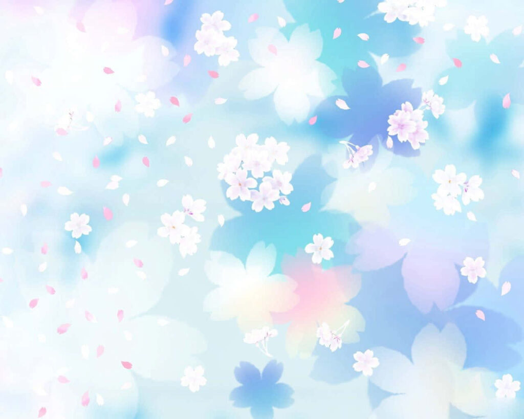 Kawaii Flower Wallpaper: Dreamy Pastel Spring Background