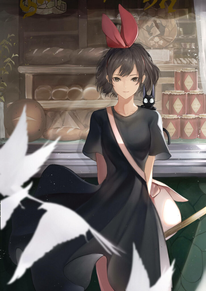 Charming Kiki's Delivery Service Wallpaper: Kiki, Jiji & Bakery Scene