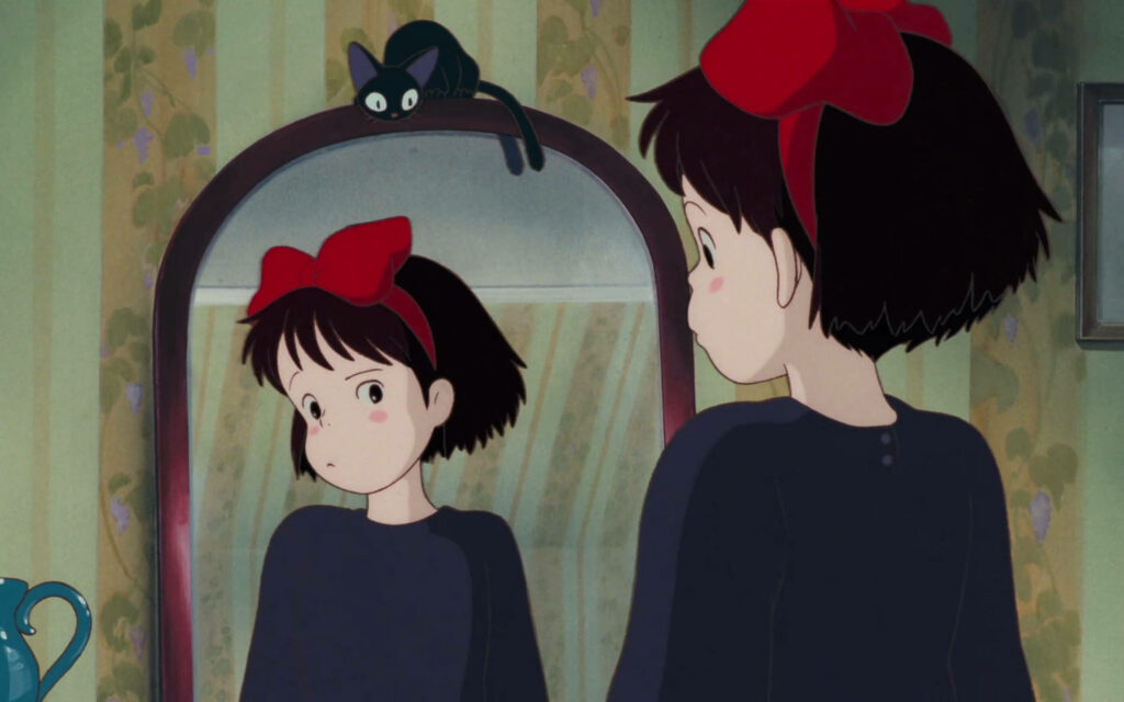 Charming Kiki's Delivery Service Wallpaper: Kiki & Jiji Reflection