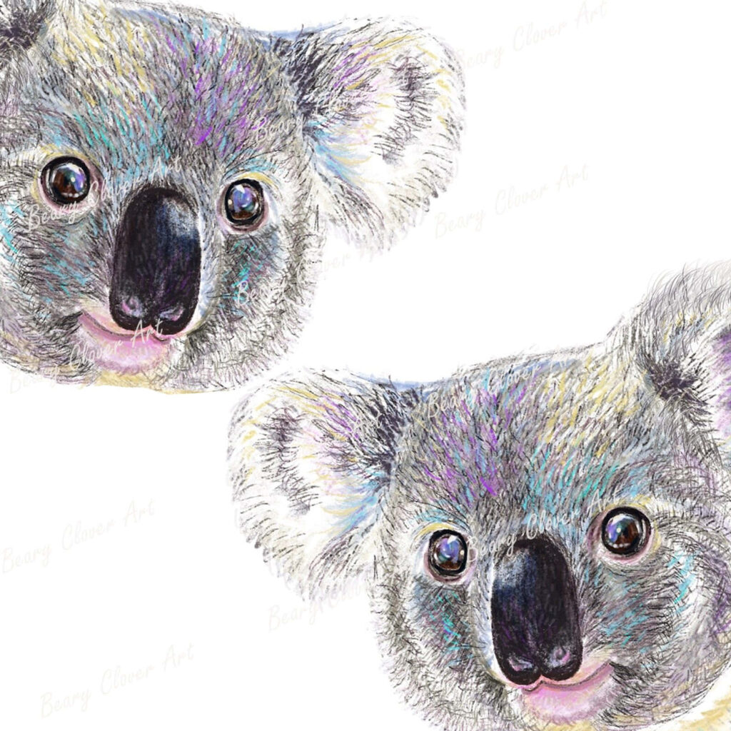 Charming Koala Illustration Among Eucalyptus Leaves - Adorable Wallpaper