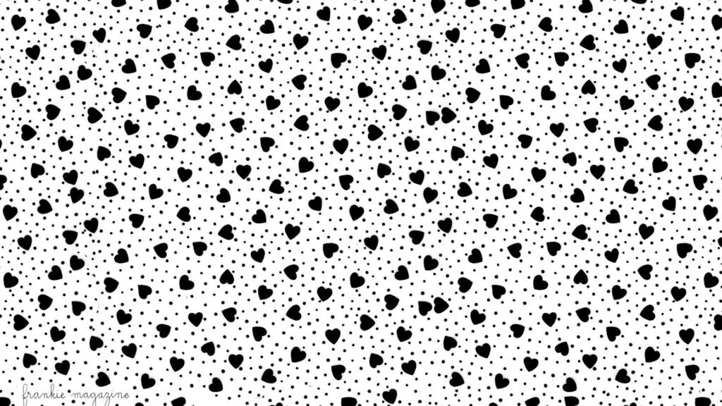 Charming Black Hearts & Dots iPhone Wallpaper - Minimalist Landscape