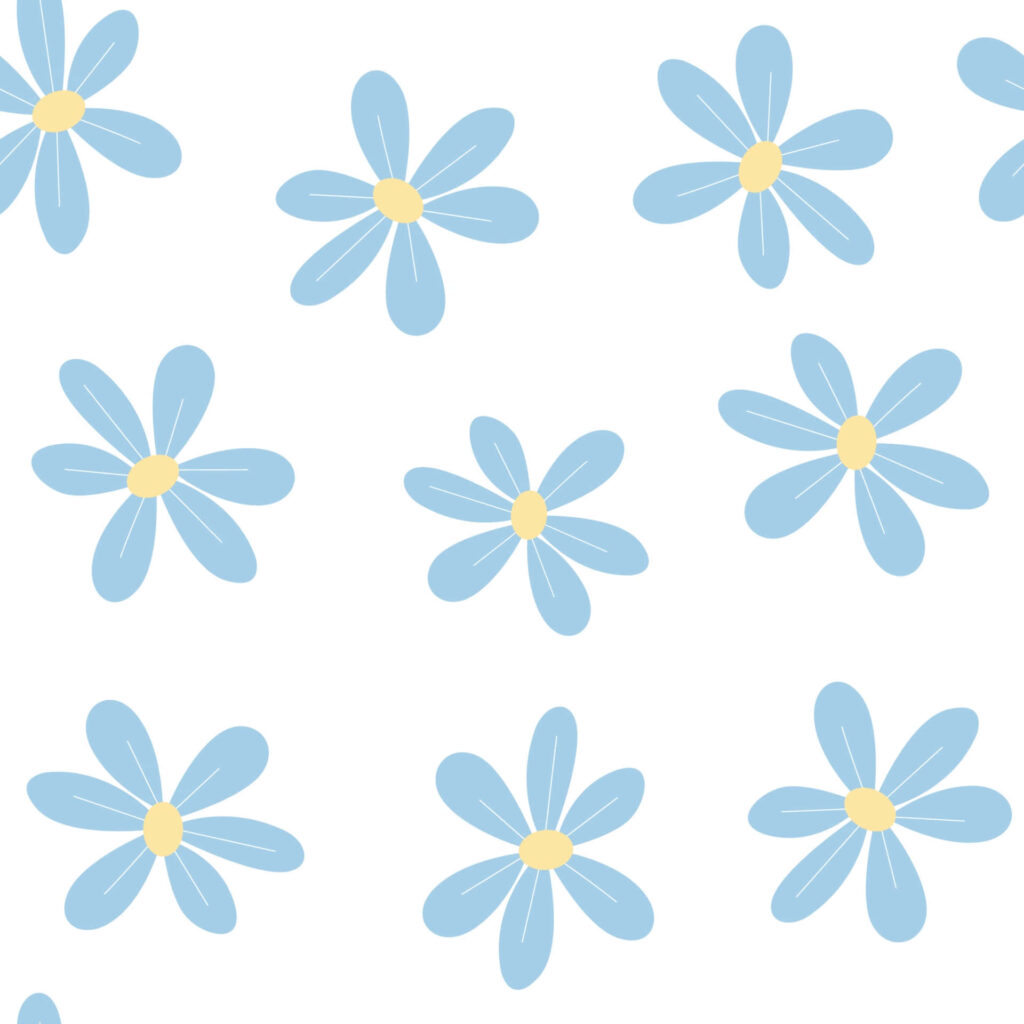 Light Blue Flower Wallpaper: Cheerful Minimalist Design for Any Space