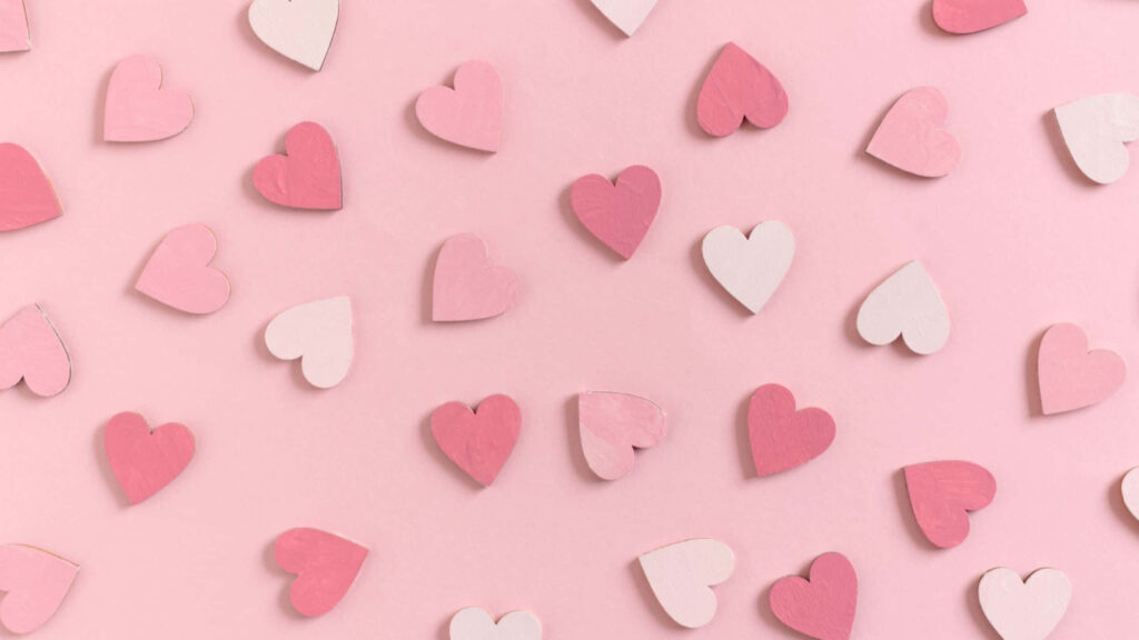 Charming Pink Heart Wallpaper: Soft Aesthetic Background Design