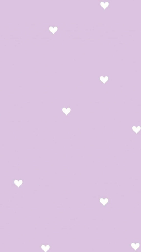 Charming Light Purple Wallpaper with Small White Hearts - Adorable Aesthetic