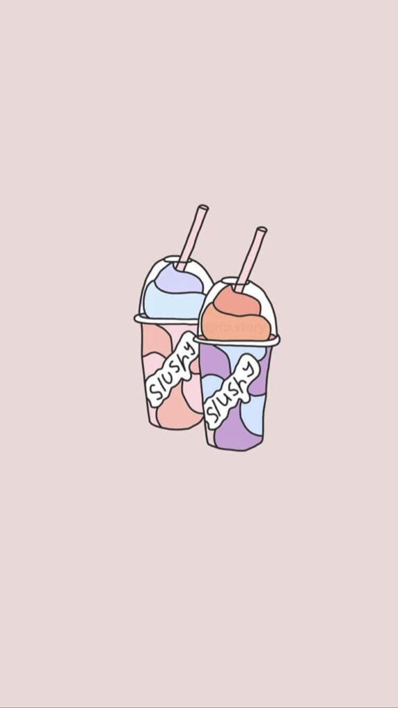 Charming Minimalist Slushy Drink Wallpaper with Pastel Colors