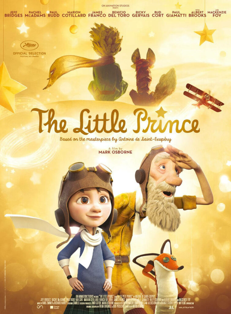 Colorful Little Prince Wallpaper: Aviator, Prince & Fox in Stars