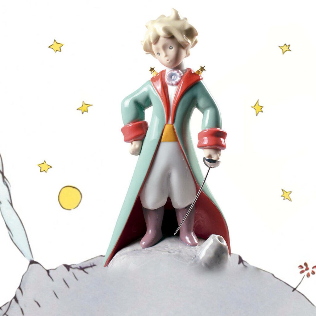 Charming Little Prince Wallpaper: Iconic Figure on Cosmic Planet