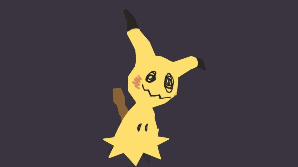Charming Mimikyu Wallpaper: Whimsical Design on Dark Background