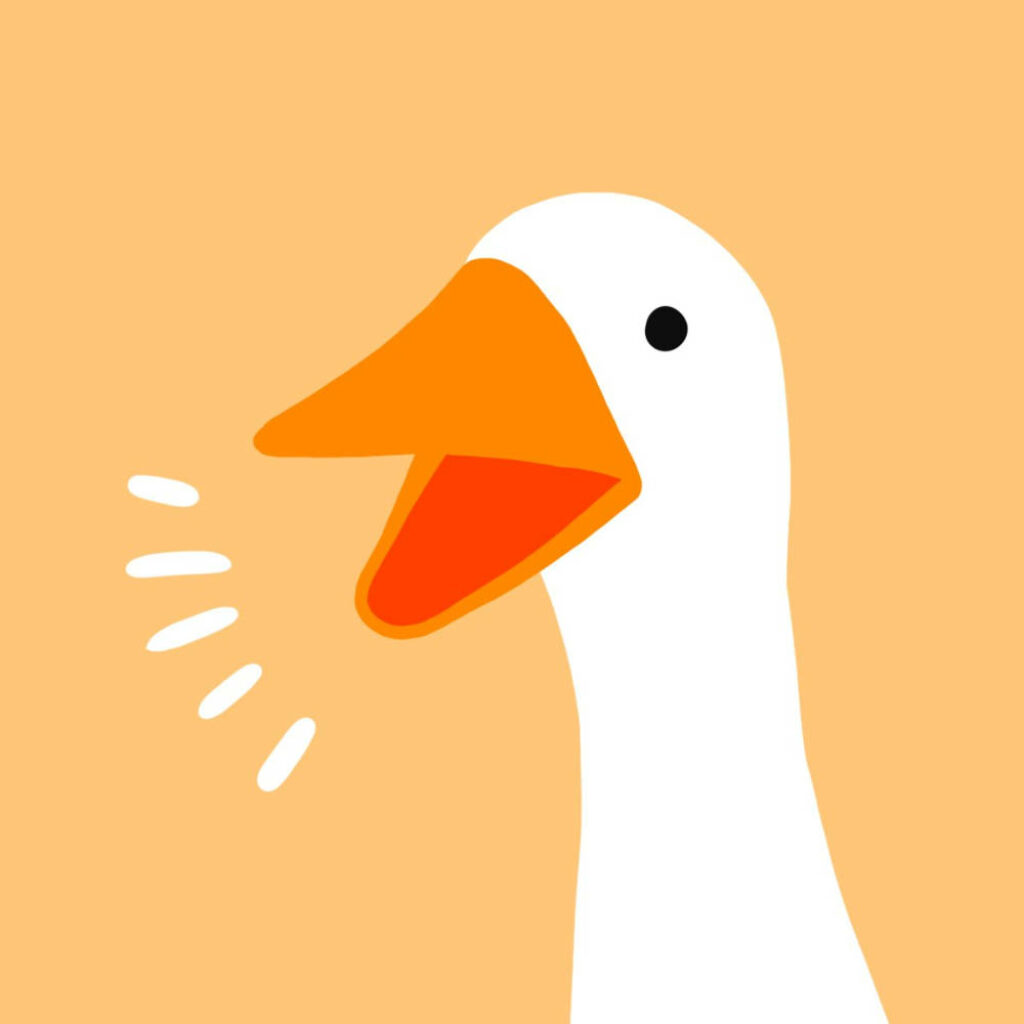 Charming Minimalist Duck Wallpaper on Soft Orange Background