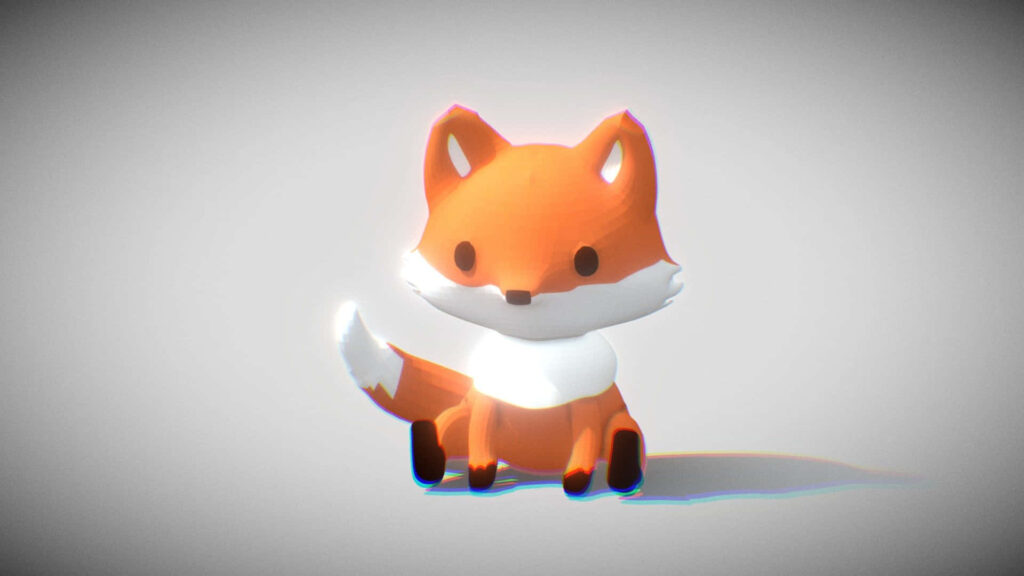 Charming Fluffy Fox Wallpaper: Minimalist Whimsical Background