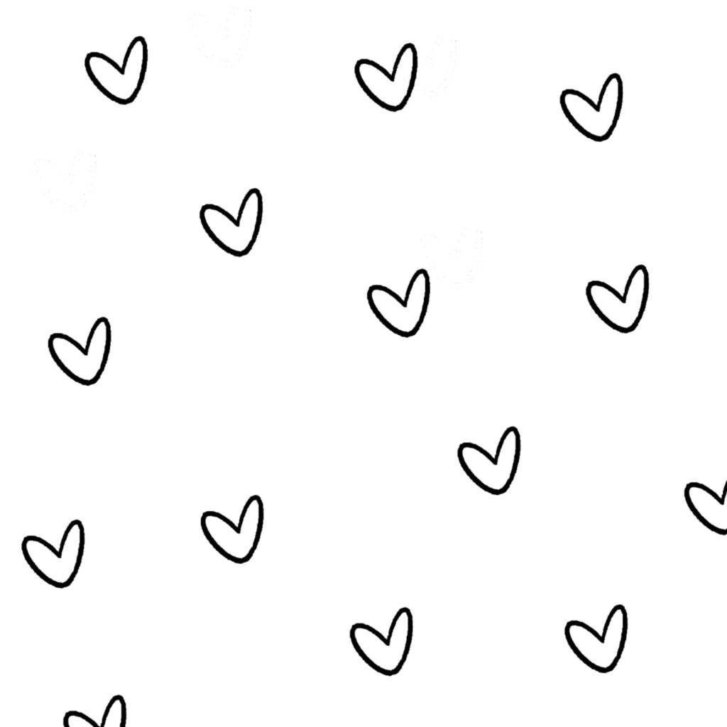 Charming Monochrome Heart Wallpaper: Elegant Minimalism on White