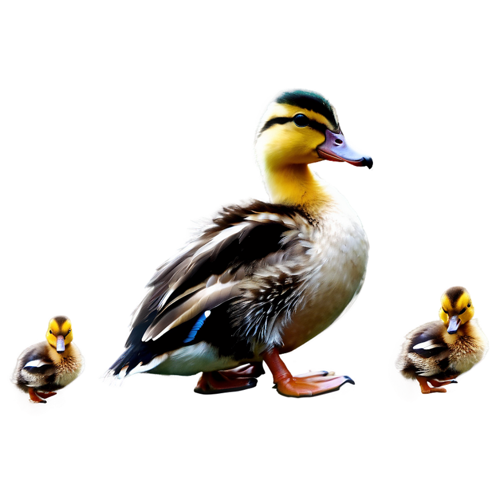 Charming Mother Duck and Ducklings Wallpaper - Warm Nature Background