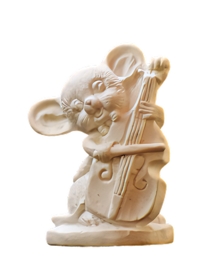 Charming Mouse Cello Figurine Wallpaper - Whimsical Art Design