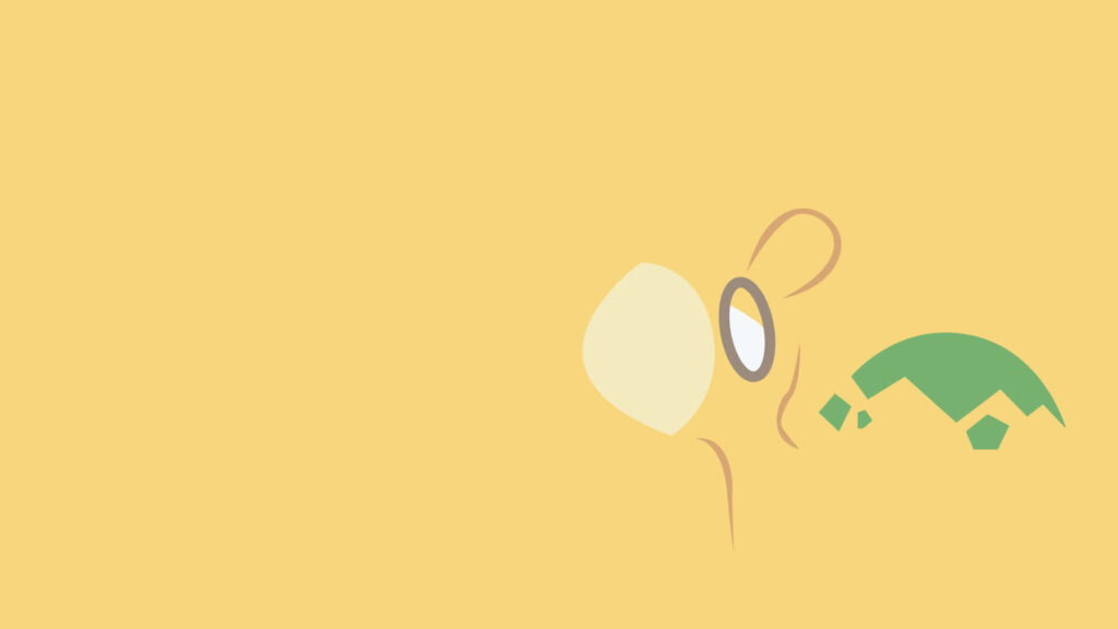 Cheerful Numel Pokémon Minimalist Wallpaper on Soft Yellow Background