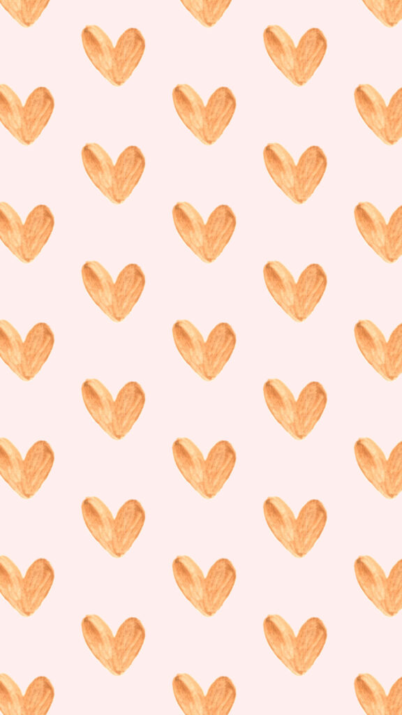Cheerful Orange Hearts Wallpaper on Light Beige Background