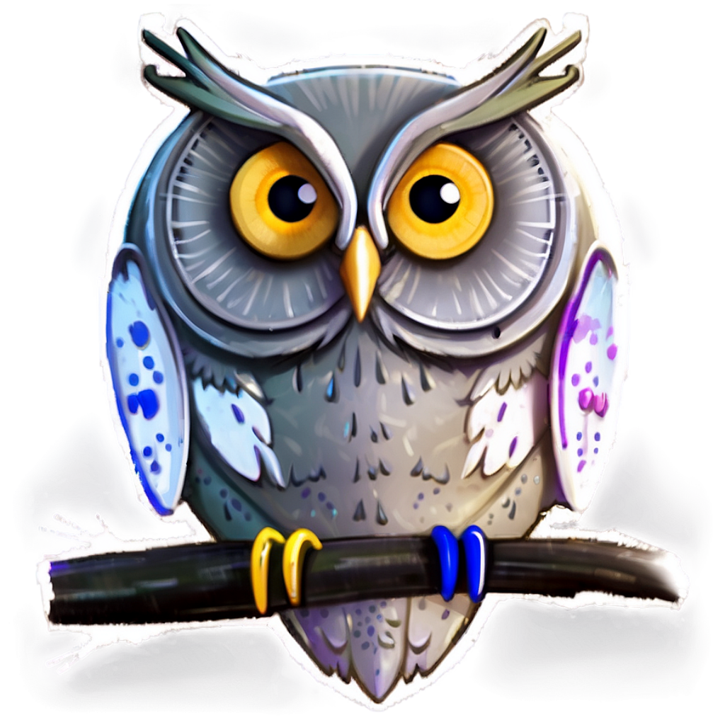 Charming Owl Wallpaper: Luminous Night Illustration with Gradients