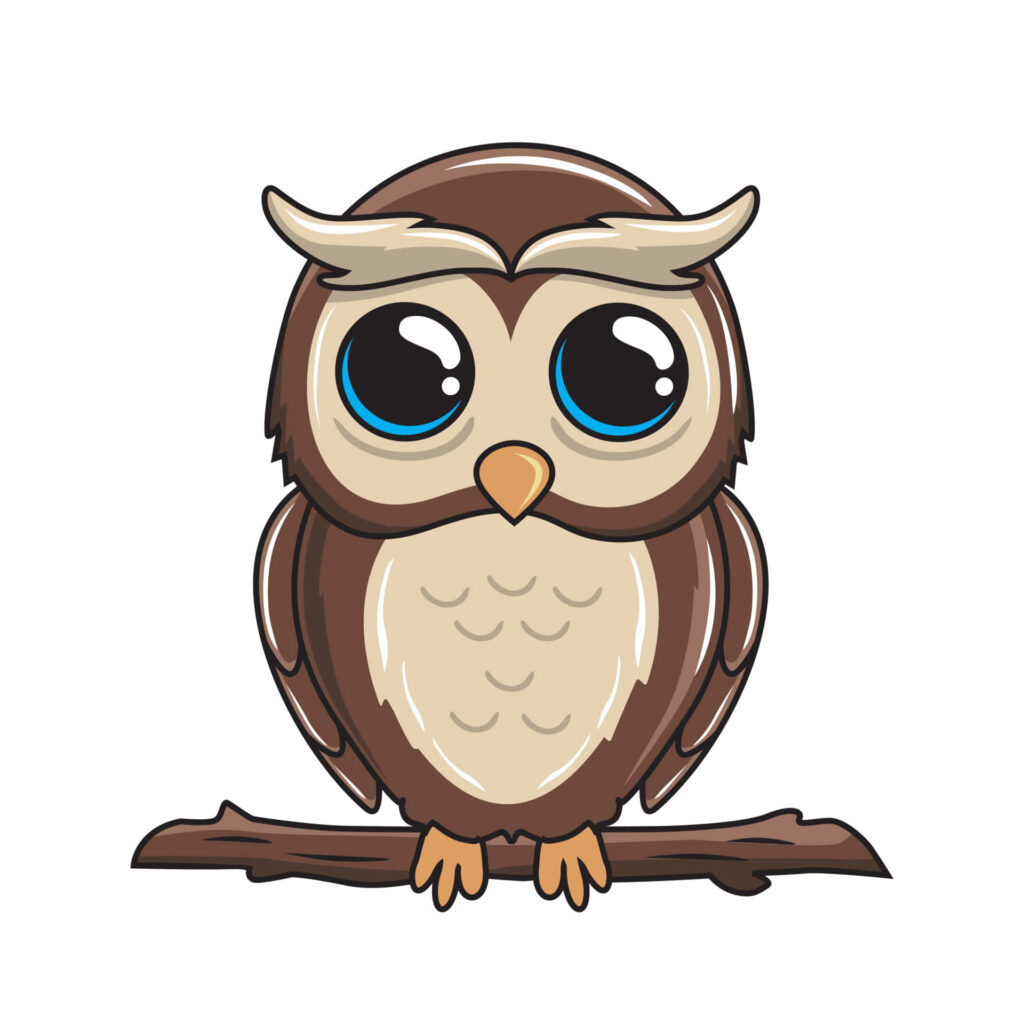 Whimsical Owl Wallpaper: Charming Cartoon Design for Any Background