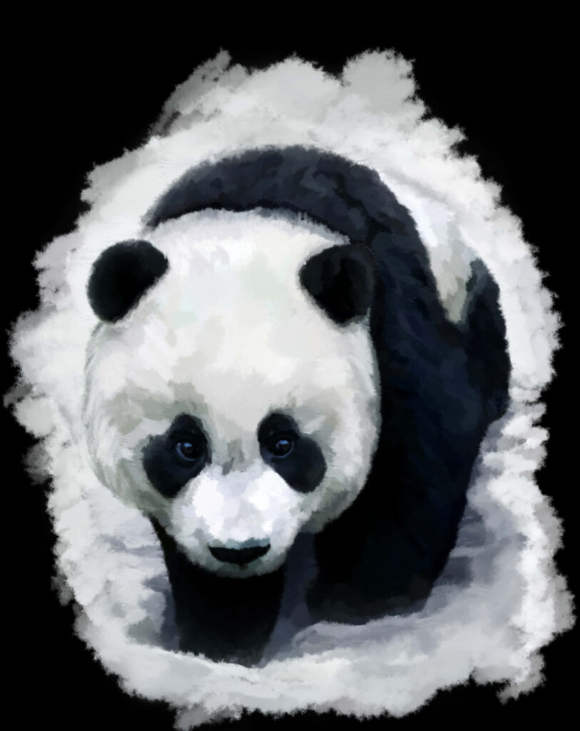 Charming Watercolor Panda Artwork: Soft, Endearing Illustration Wallpaper
