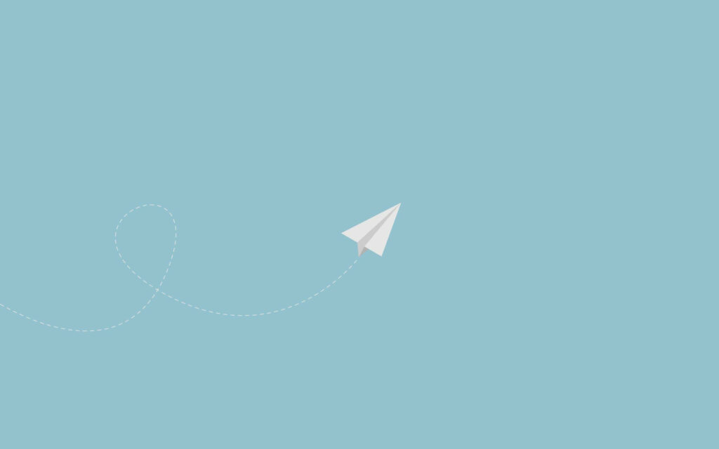 Charming Minimalist Paper Plane Wallpaper on Soft Blue Background