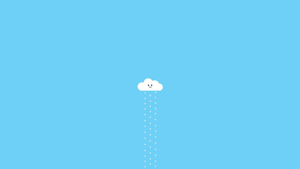 Charming Cloud Wallpaper: Cute Design on Pastel Blue Background