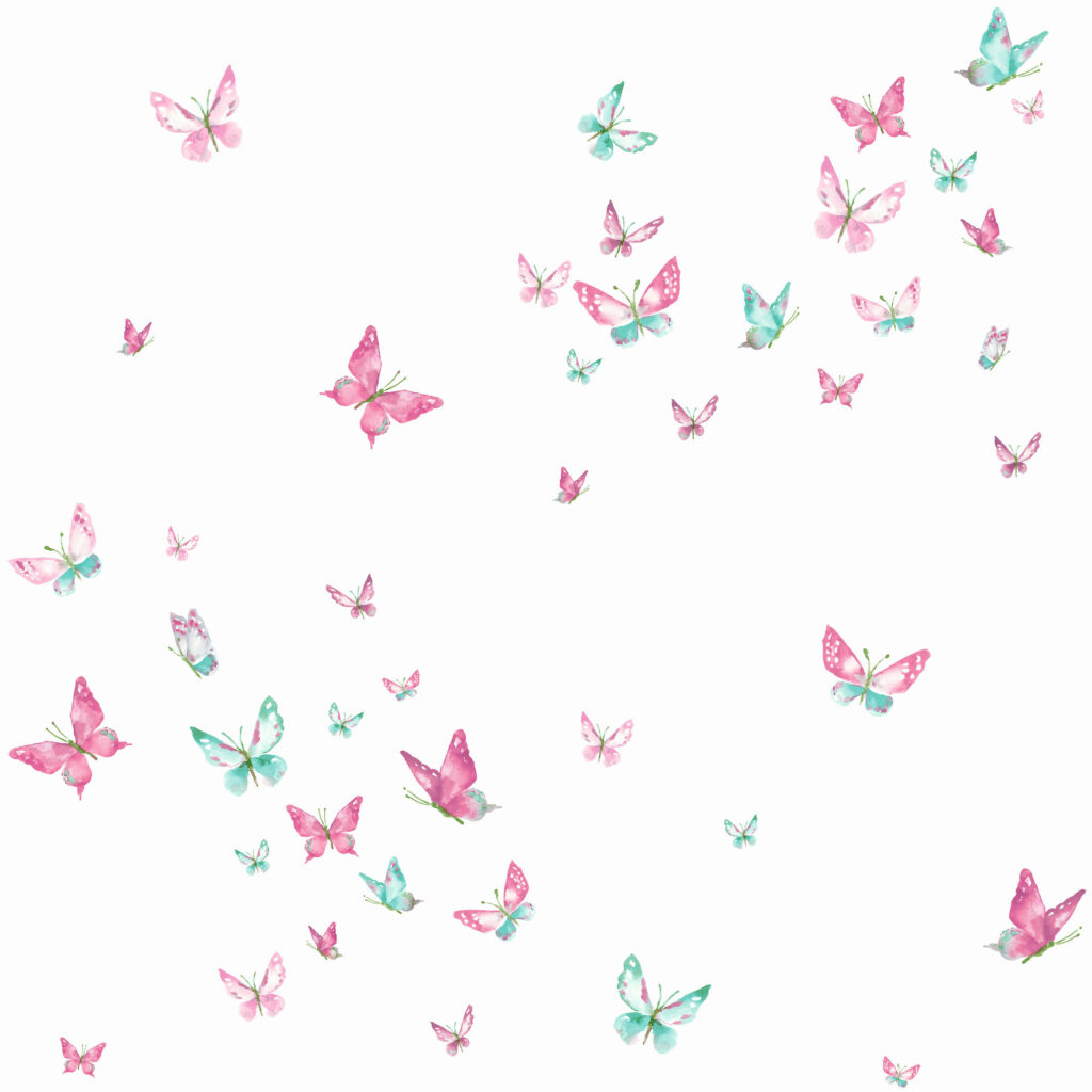 Charming Pastel Butterfly Wallpaper on Clean White Background
