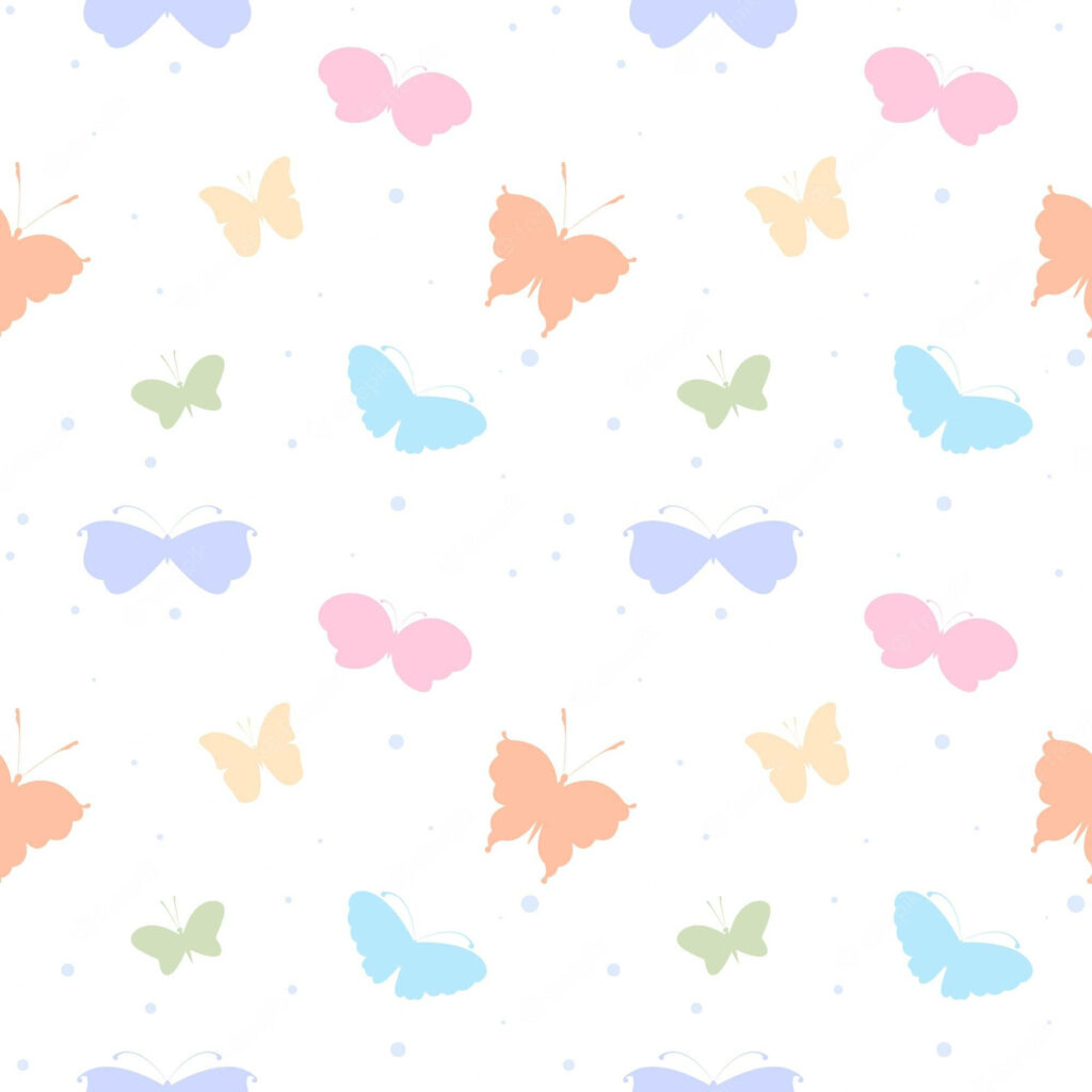 Charming Pastel Butterfly Wallpaper on Clean White Background