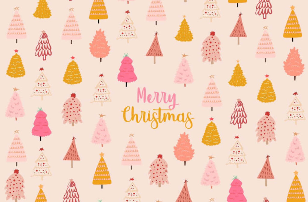 Charming Pastel Christmas Tree Wallpaper for Festive Decor