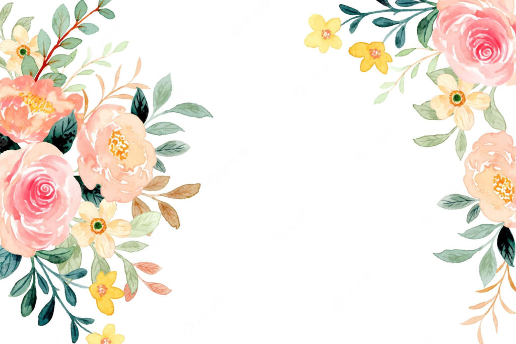 Pastel Pink and Yellow Watercolor Floral Wallpaper - Elegant Spring Background