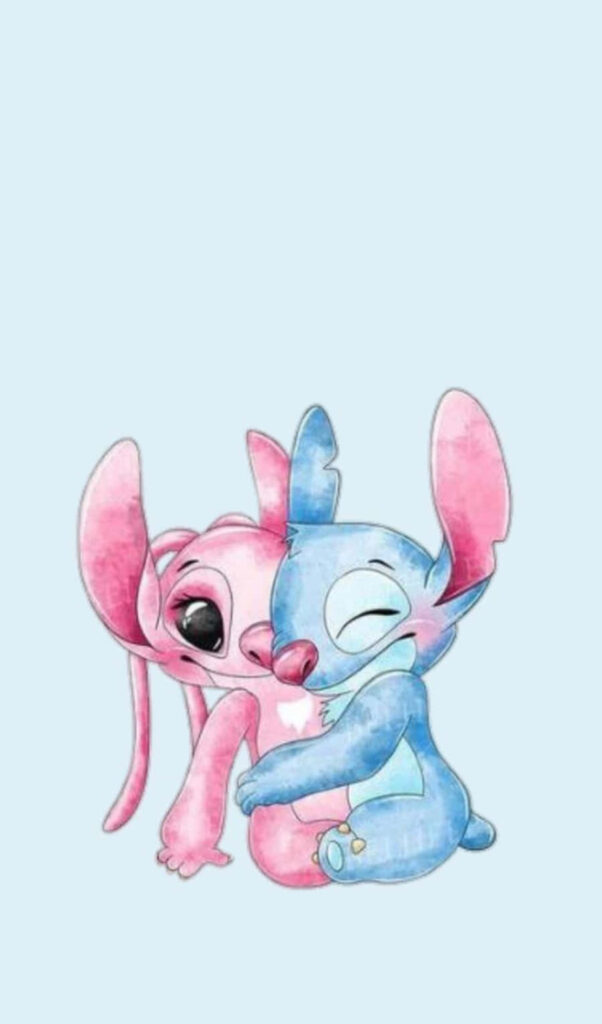 Charming Pastel Wallpaper of Iconic Characters Sharing a Sweet Moment