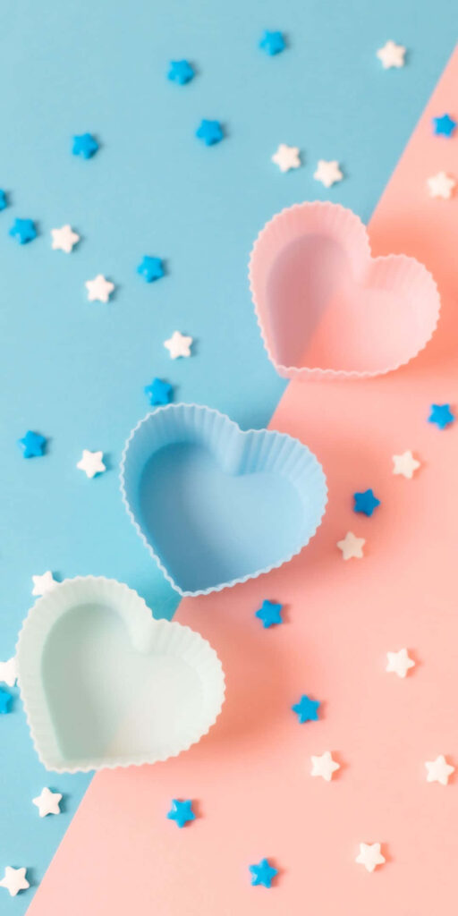 Delightful Pastel Wallpaper with Heart Molds & Star Sprinkles