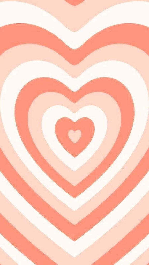 Soft Peach and Cream Heart Pattern Wallpaper Background